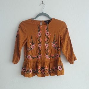 New Look Petite Floral Peplum Top